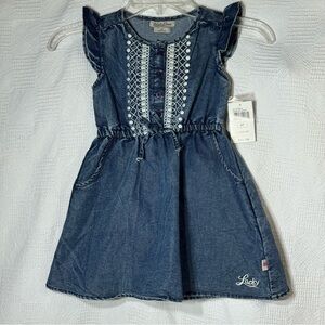 NWT Lucky‎ Brand Live In Love Denim 2 Piece Dress Little Girl Size 4t.